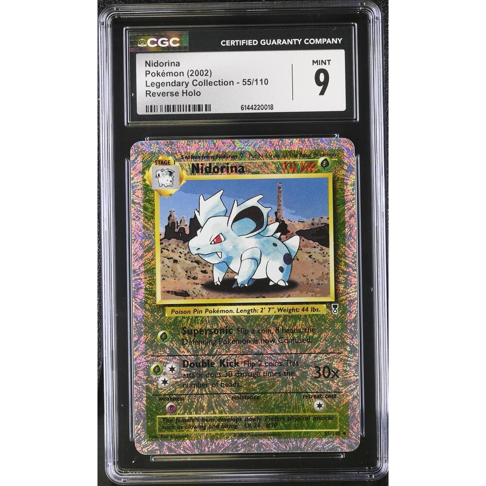 CGC 9 MINT Nidorina 55/110 Legendary Collection Reverse Holo Foil Card Fireworks